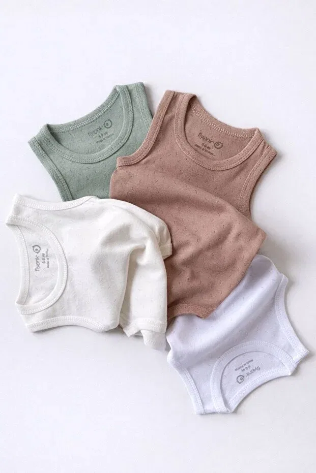 Детское боди-комплект из 4 предметов с жаккардом Efu Baby, Multicolor — фото 2