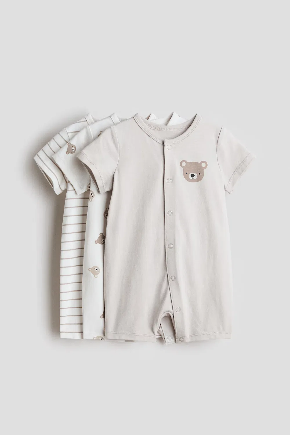 Комплект из 3 коротких пижам H&M, Cremefarben/Bären