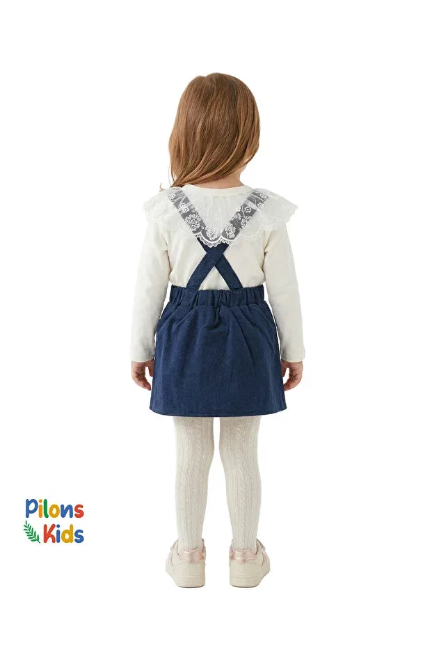 Детский комплект для девочек хлопковый Pilons Kids, Navy Blue — фото 2