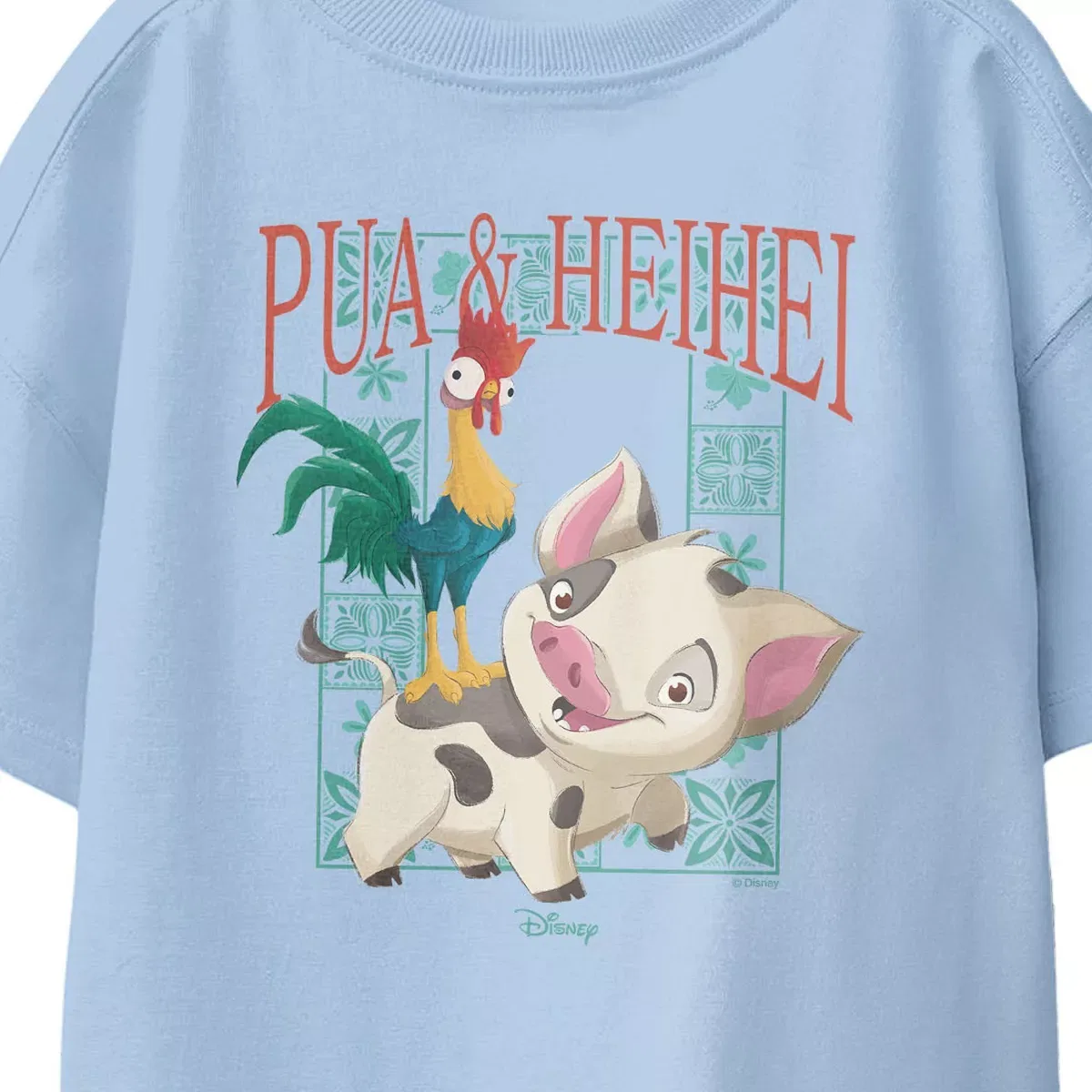 Детская футболка с принтом Pua And Hei Hei Frame Disney, Light Blue — фото 3
