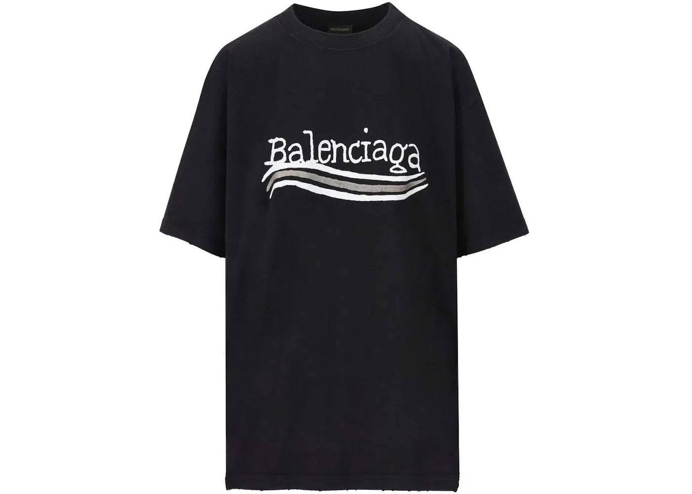 Мужская футболка с принтом Balenciaga Hand Drawn Political Campaign Tee, Black