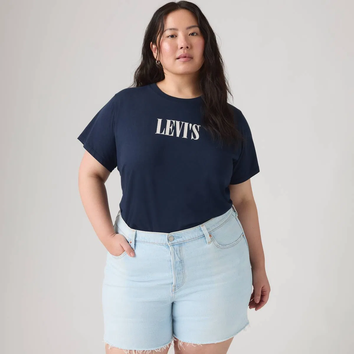 Идеальная футболка (большого размера) Levi's, Serif Stud Outline Navy Blazer - Blue