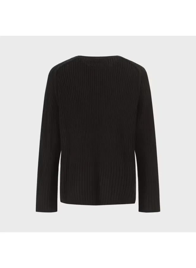 Пуловер свободного кроя с длинным рукавом Zara, черный — фото 3
