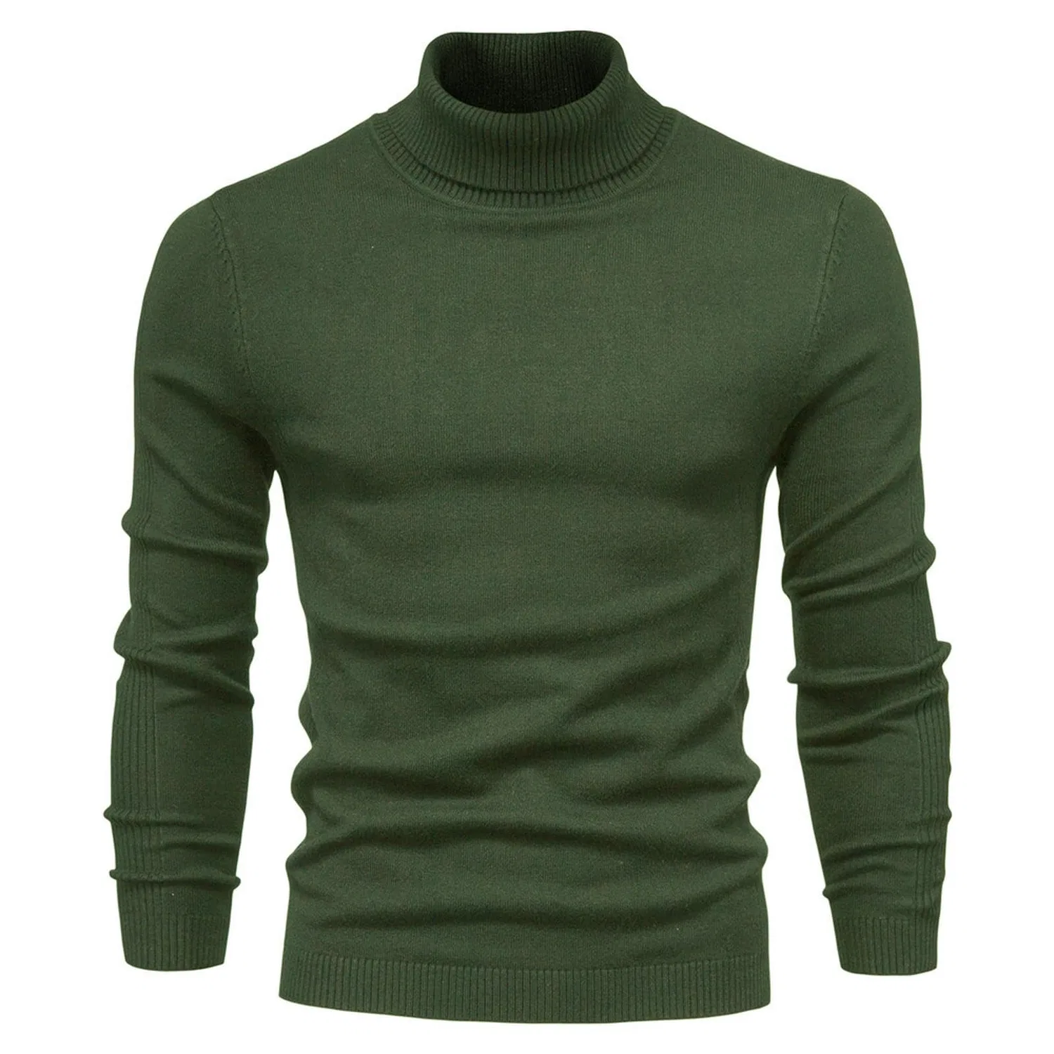 Мужской свитер с высоким воротником Military Green Turtleneck, Turtleneck Army Green