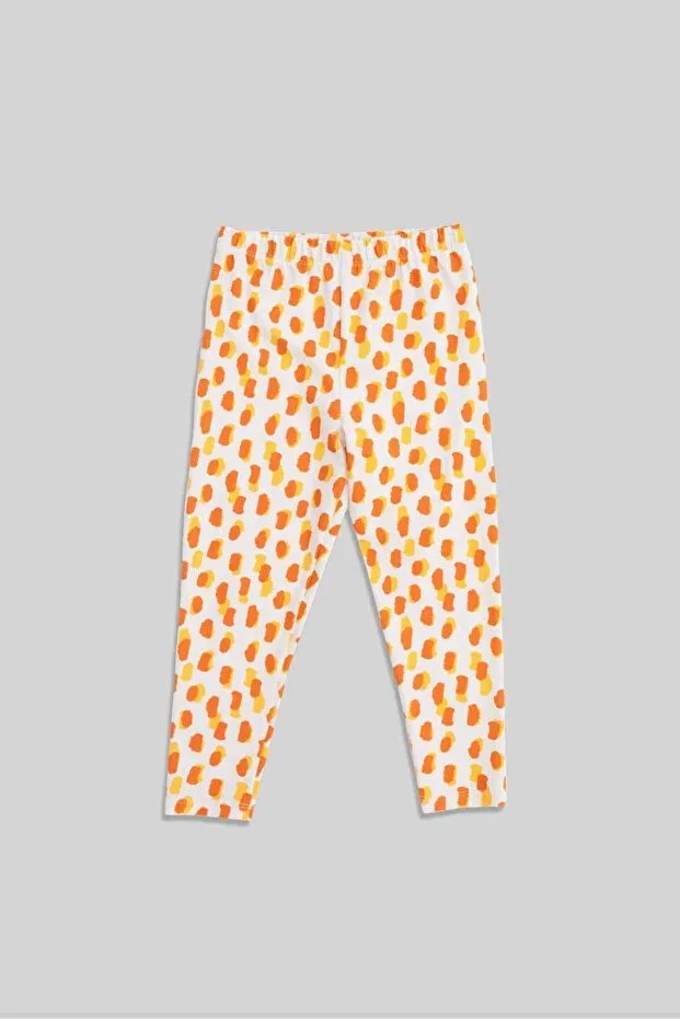 Детские леггинсы для девочек с принтом Minojoy, Orange — фото 2