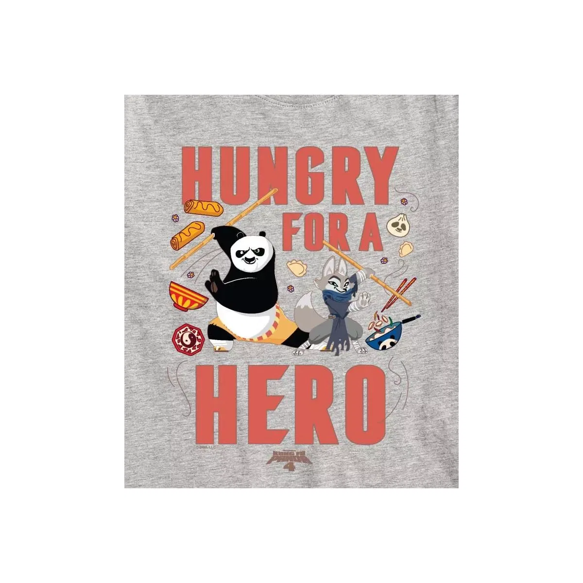Детское футболка с принтом Kung Fu Panda 4 - Hungry For A Hero Kung Fu Panda, Royal Blue — фото 2