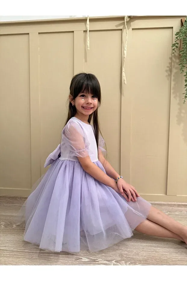 Детское платье из фатина с коротким рукавом Penu Baby Kids, Lilac