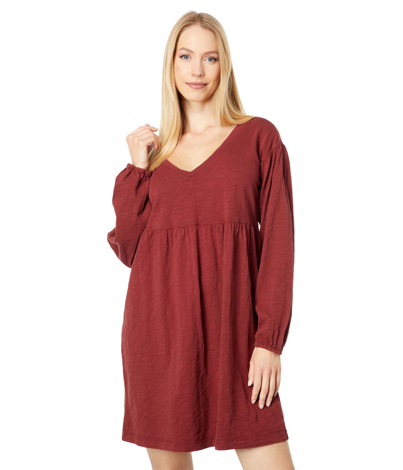 

Платье Mod-o-doc, Slub Jersey 3/4 Sleeve V-Neck Dress