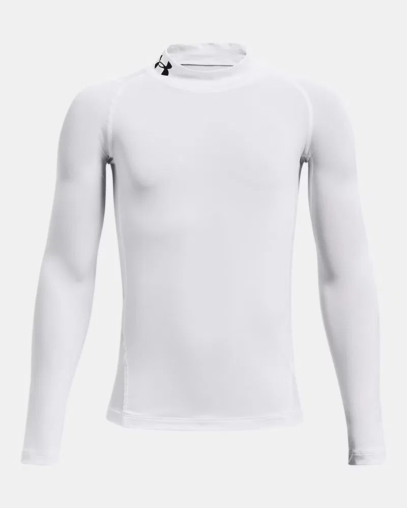Лонгслив базовый слой с высоким воротом HeatGear UnderArmour, White/Black — фото 4