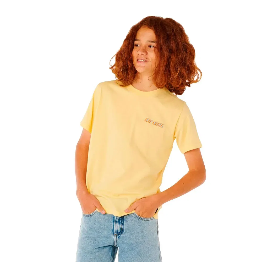 Детская футболка с принтом Eternal Shred Logo Rip curl, Yellow — фото 3