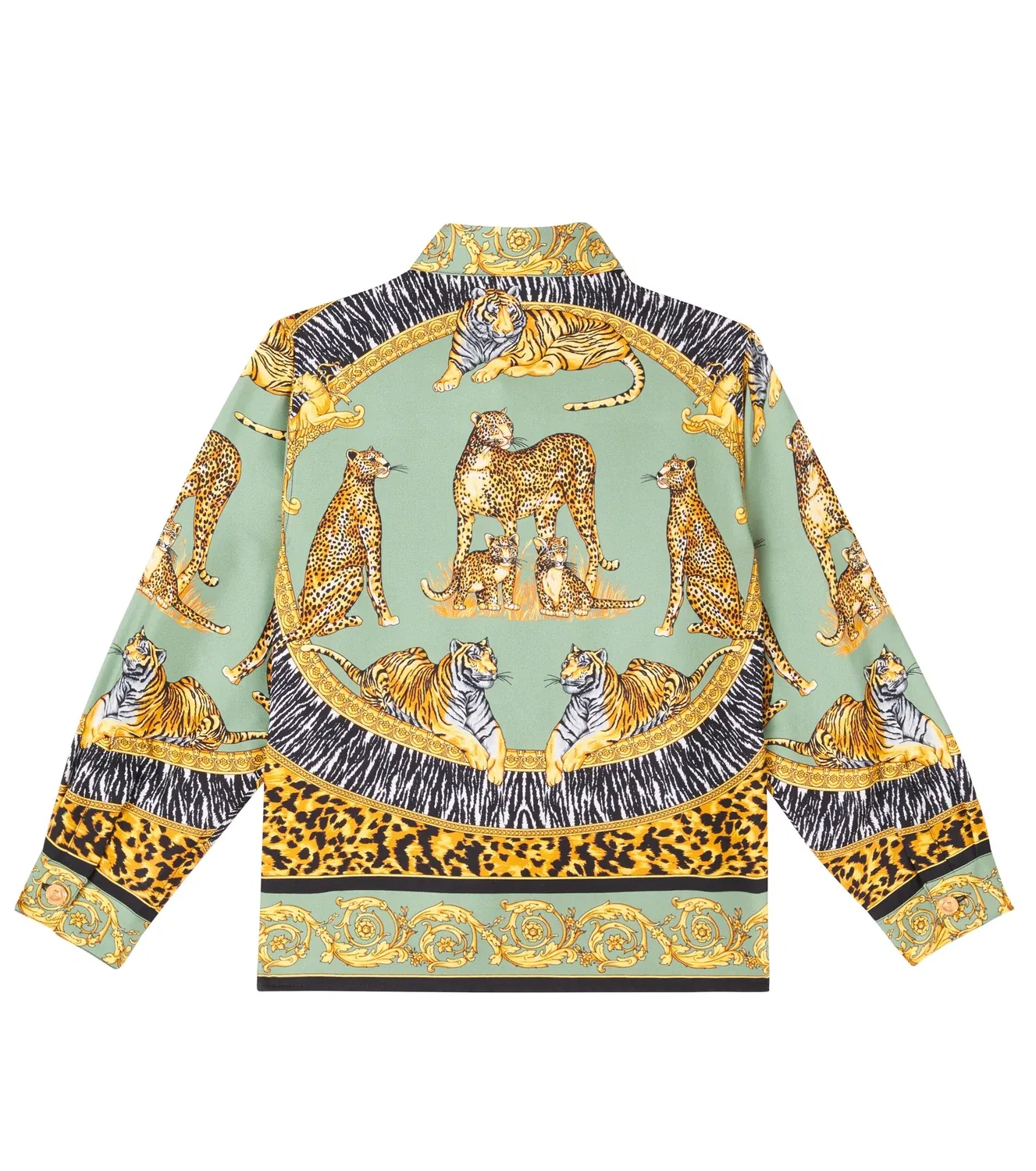 Шелковая рубашка с принтом Versace Kids, мультиколор — фото 3