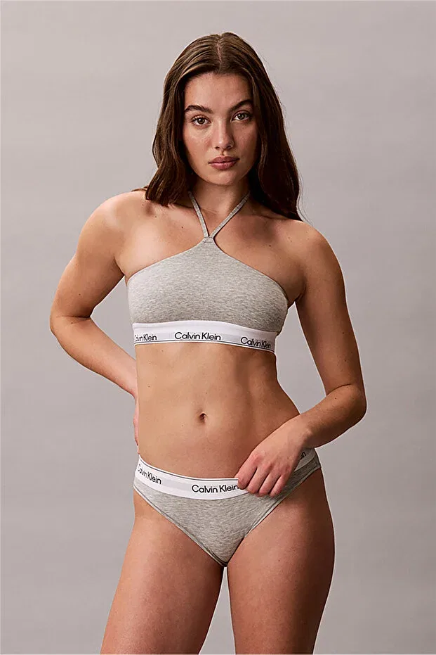Женская бралетте с V-образным вырезом Calvin Klein, Grey Heather