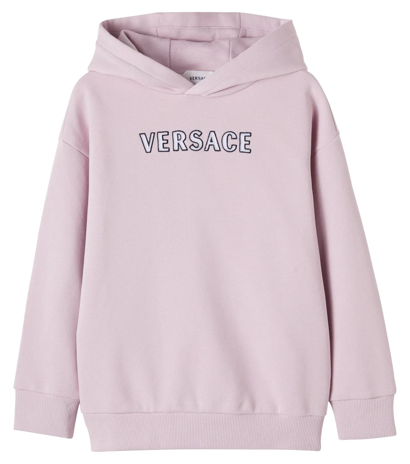 Толстовка из хлопкового джерси с вышитым логотипом Versace Kids, розовый