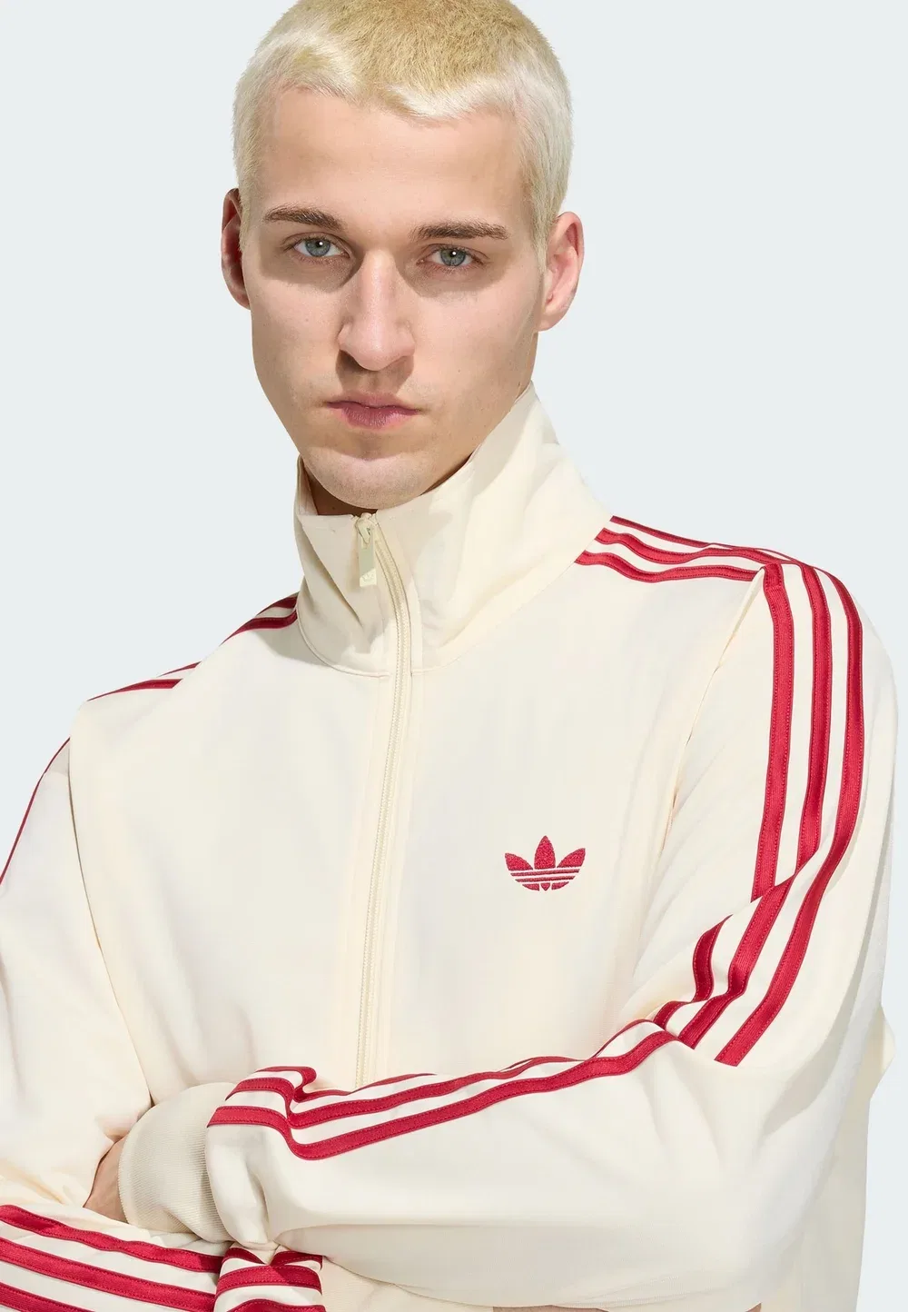 Firebird tt - тренировочная куртка Adidas Originals, Warm Vanilla Team Victory Red — фото 3