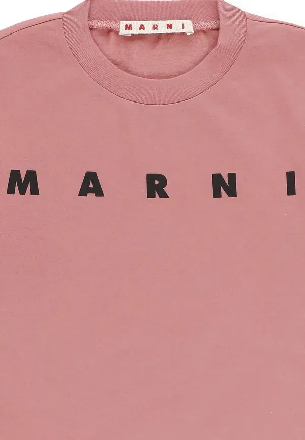 Футболка с принтом T-shirt con logo Marni, розовый — фото 3