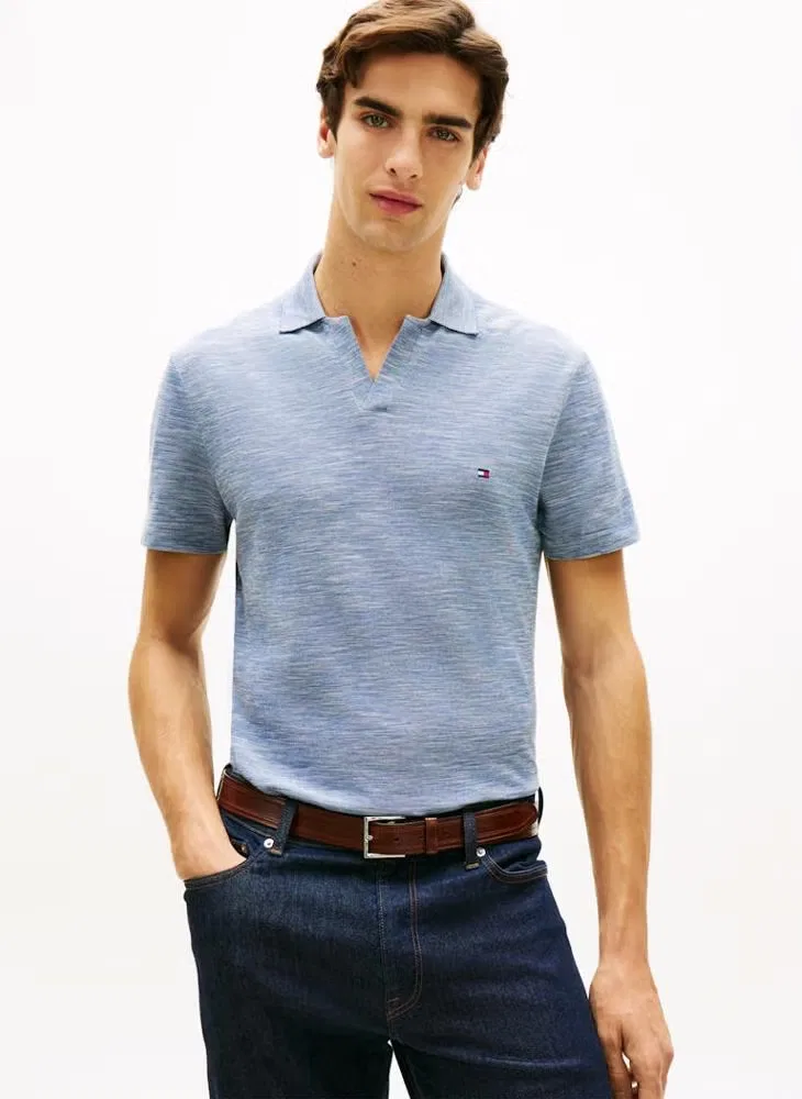 Поло с фактурным узором Regular fit Textured Oxford Pique Tommy Hilfiger, синий