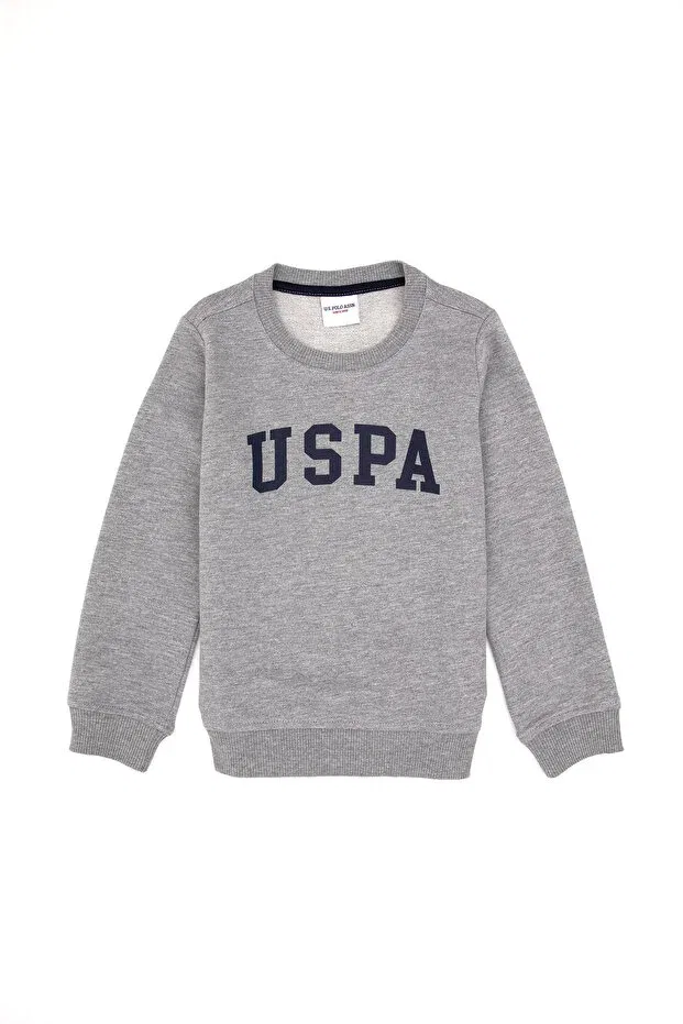 Детские свитшот для мальчиков хлопковый U.S. Polo Assn., Gray Melange — фото 3