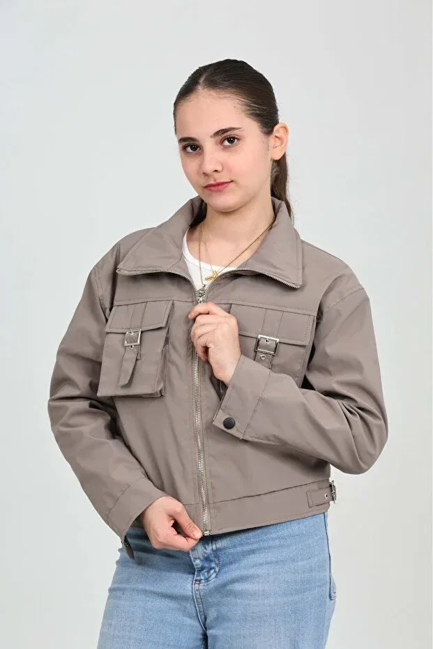 Детская куртка для девочек с длинным рукавом Asortix, Beige — фото 3