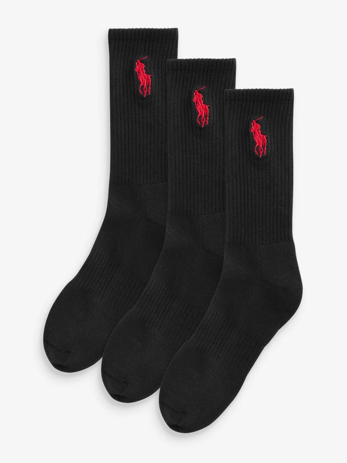 Носки, 3 пары, логотип Big Pony, Ralph Lauren, черный