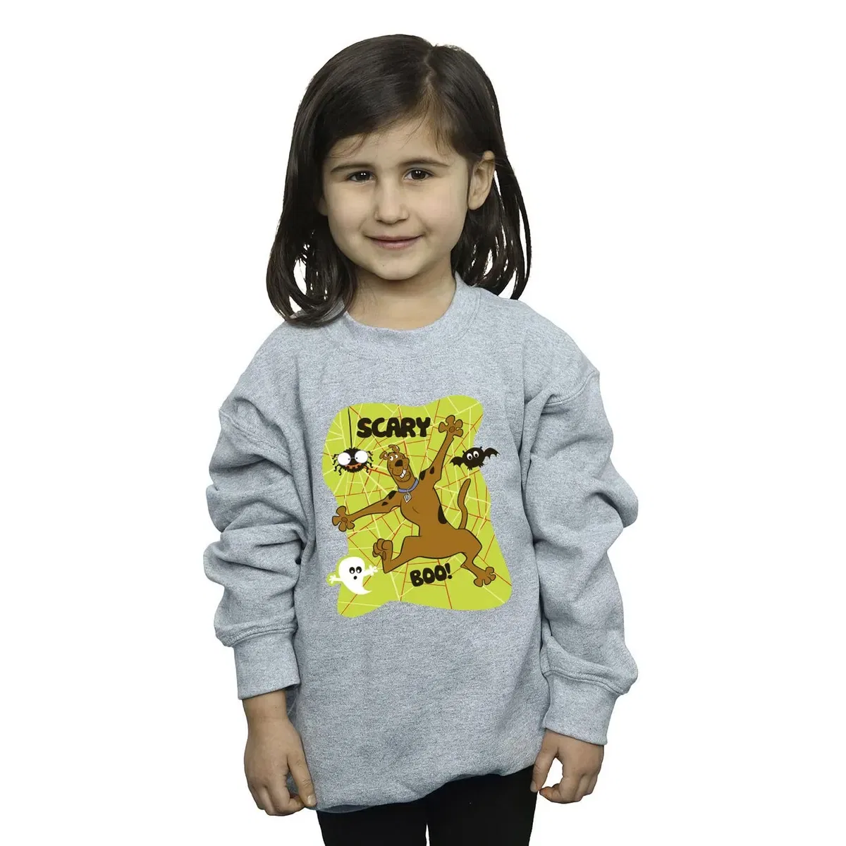 Свитшот с принтом Scary Boo! Scooby Doo, Grey
