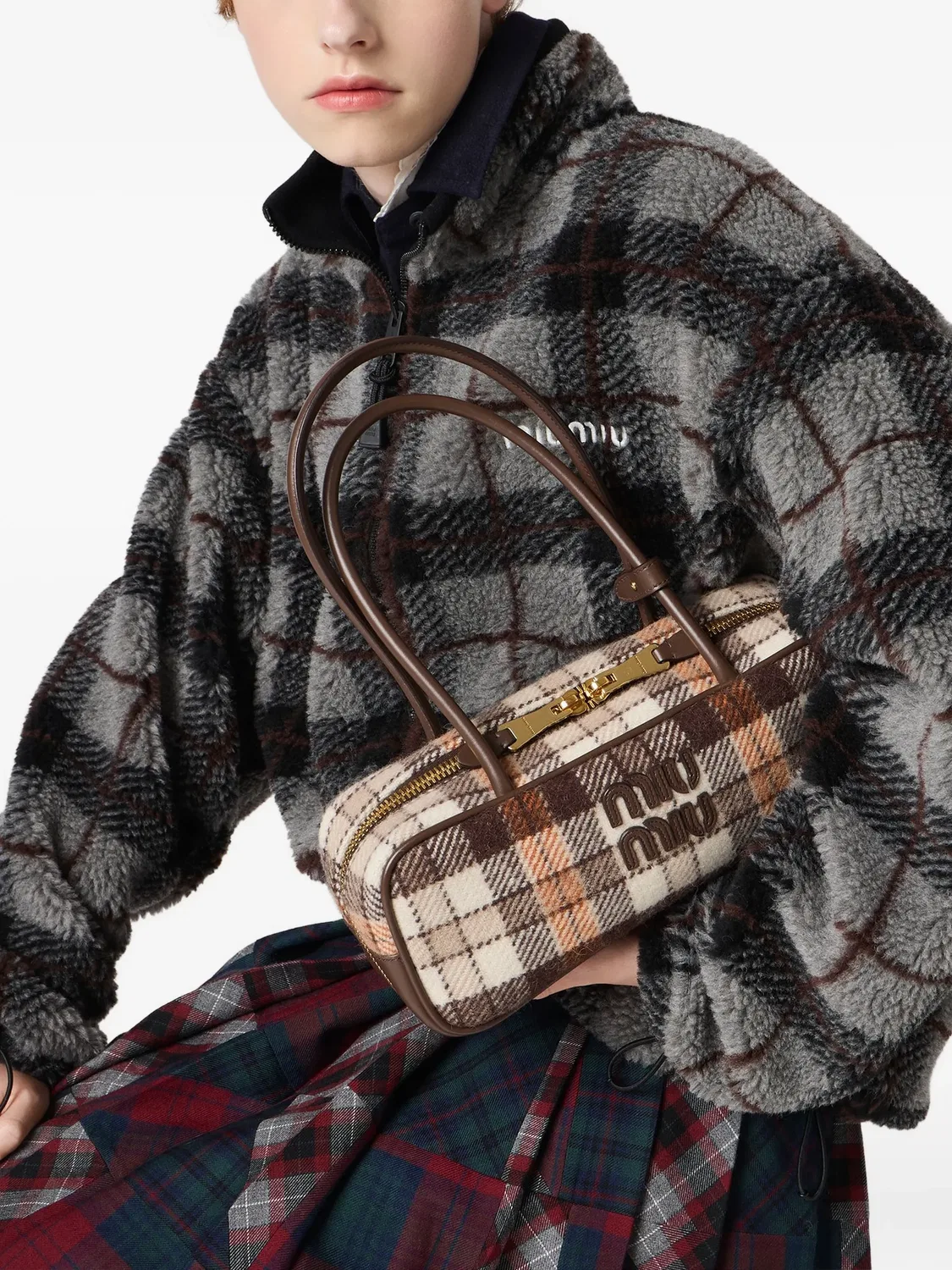 Тeddy-Fleece Жакет Miu Miu, серый — фото 4