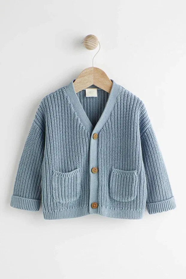 Детский вязаное кардиган с V-образным вырезом Next Baby, Blue