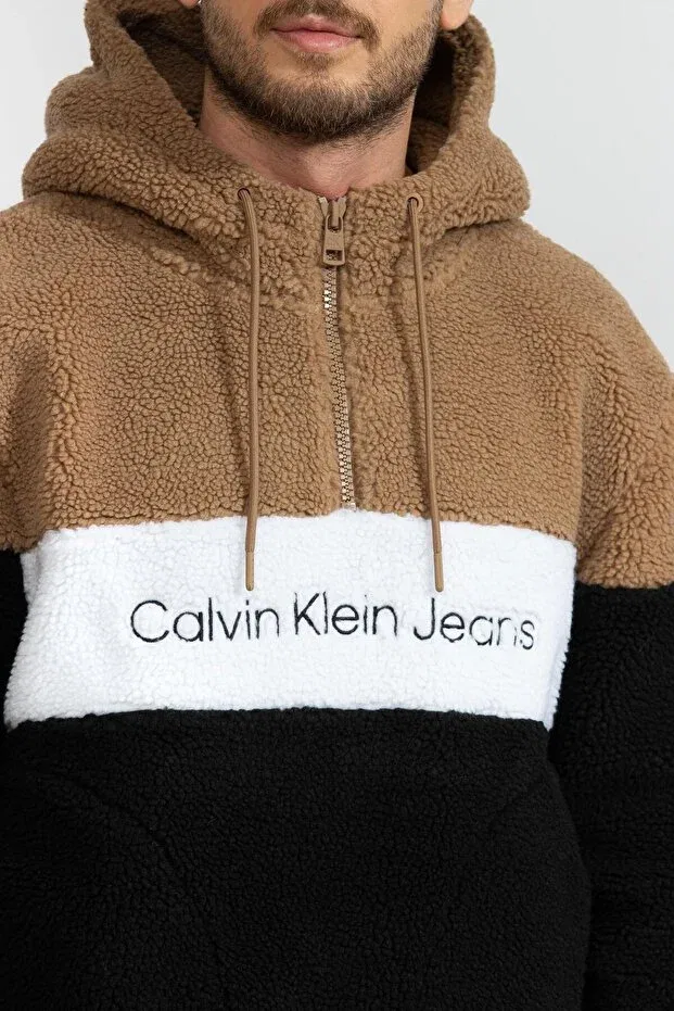 Мужское худи с капюшоном из флиса Calvin Klein, Черный — фото 4