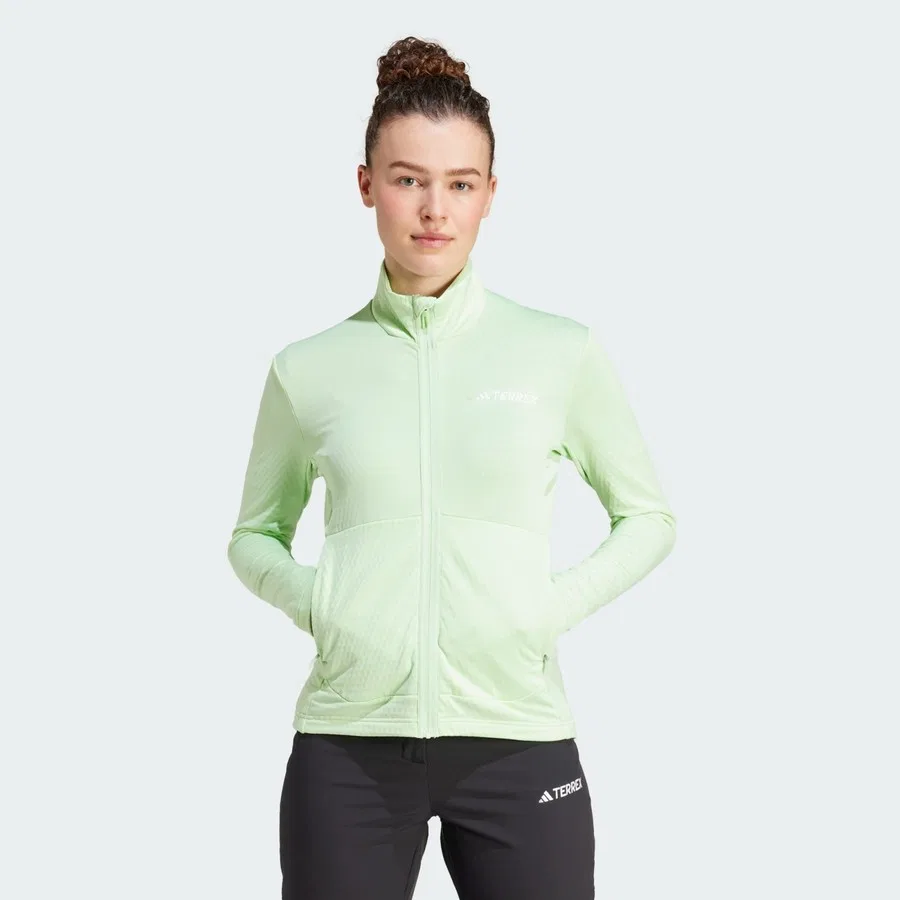 Женская куртка-флис с длинным рукавом Terrex Multi Light Fleece Full-Zip Jacket adidas, Зеленый