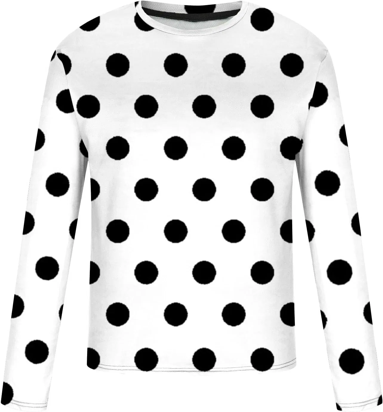 Мужская футболка с горошком Crew Neck Long Sleeve, White — фото 3