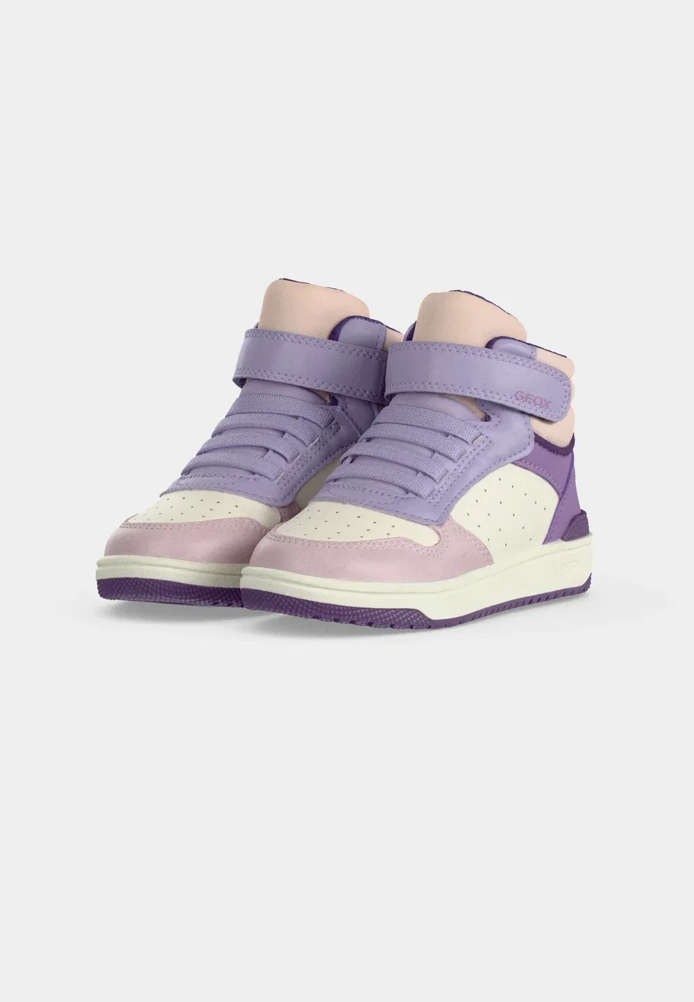 Девушка из Вашибы - высокие кроссовки Geox, White/Dark Lilac — фото 3