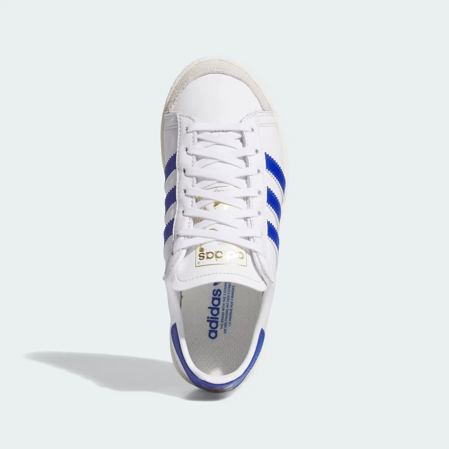 Детские кроссовки из мягкой кожи Jabbar Lo Adidas Originals, белый/королевский синий/айвори — фото 2