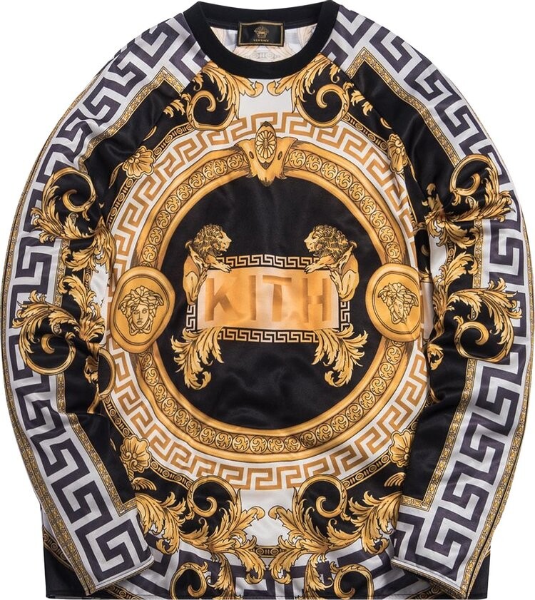 

Толстовка Kith x Versace Silk Crewneck 'Black/Gold', черный