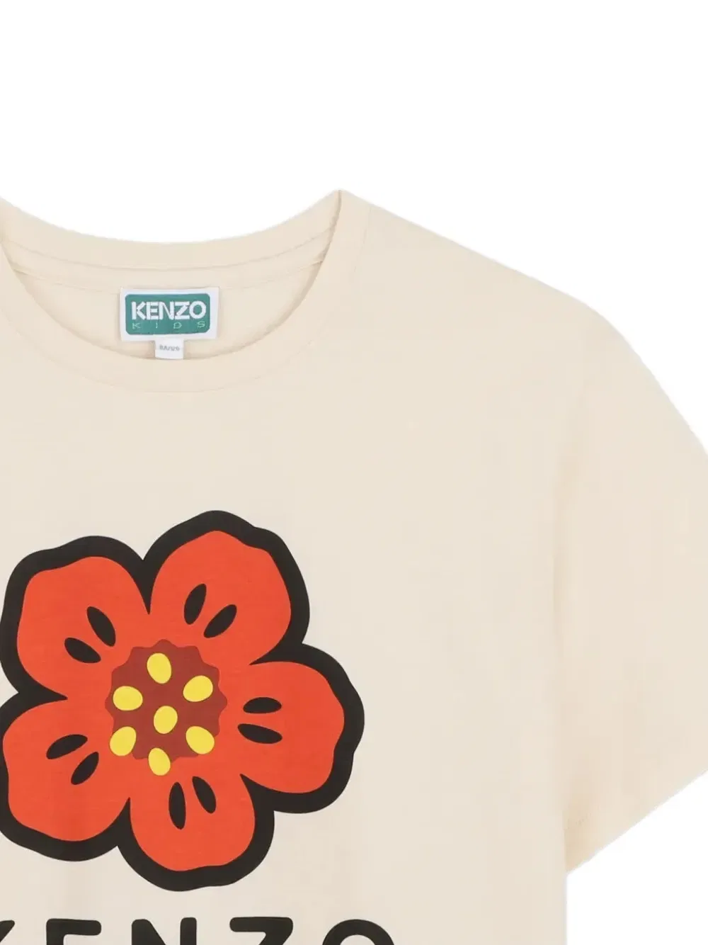 Футболка с логотипом Boke Kenzo Kids, цвет Cream White — фото 3