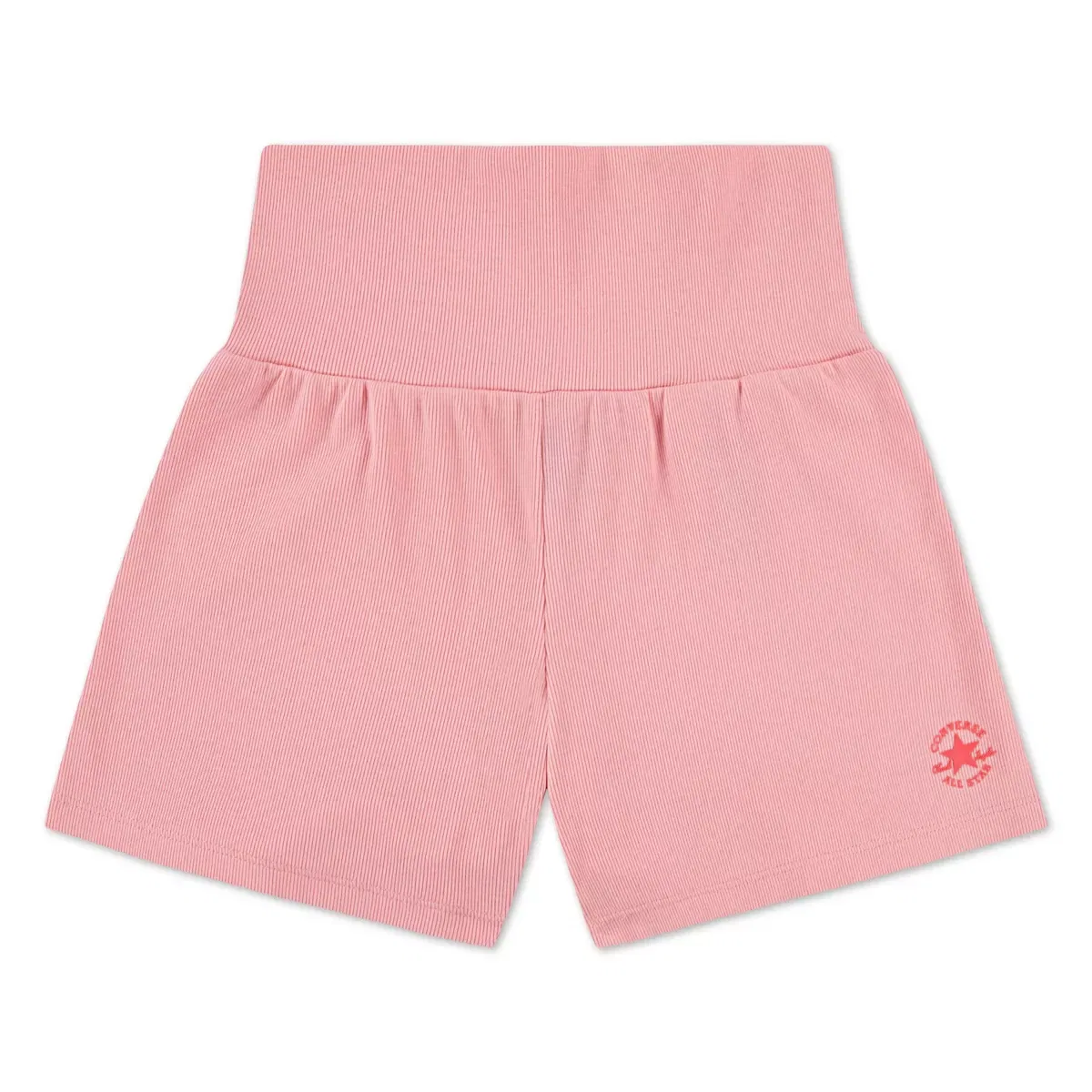 Детские шорты для девочек трикотажные с завышенной талией Converse, Peach Pink — фото 4