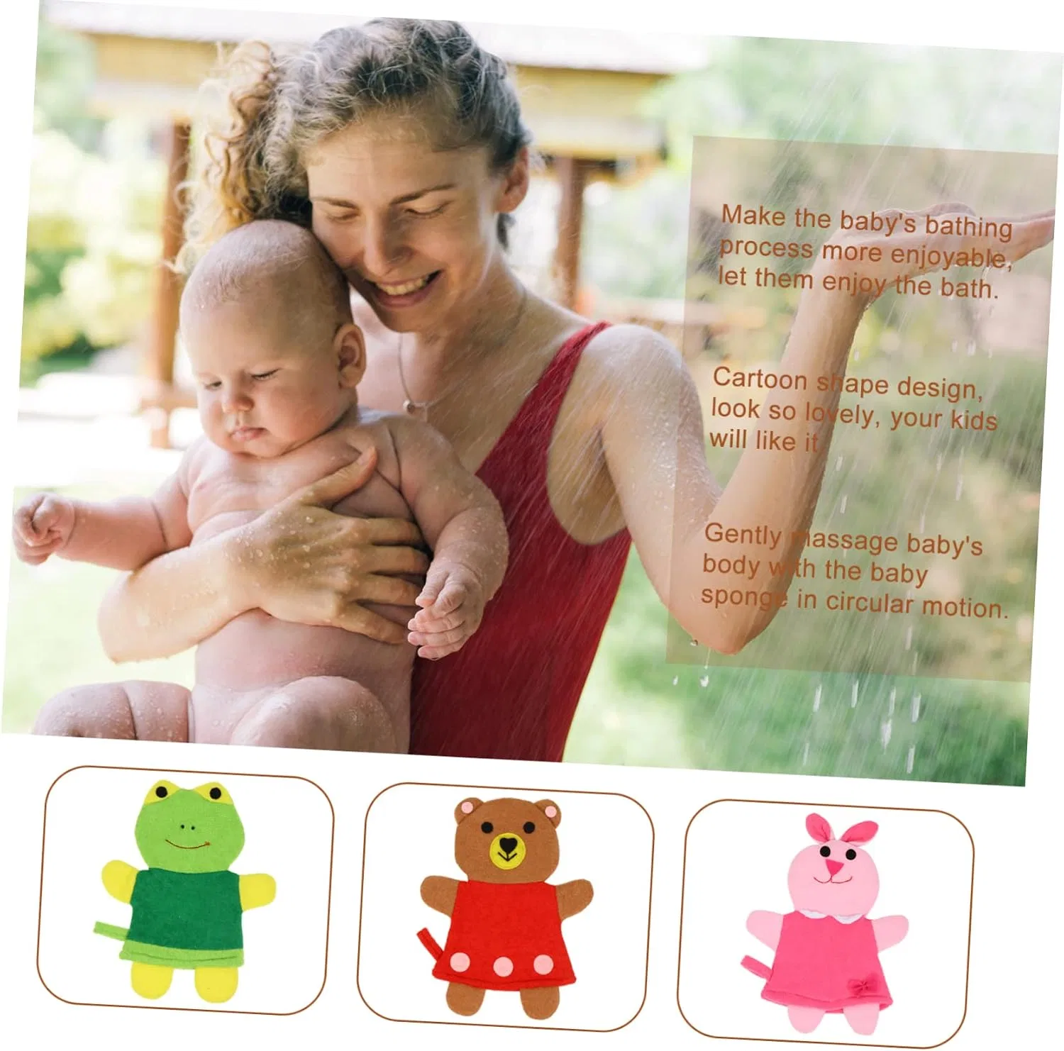 Мочалка-рукавица для душа Minkissy, 6 шт, 25x19 см, ассорти — фото 4