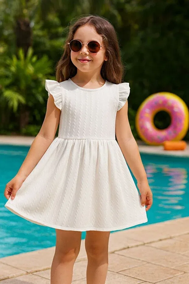Детское платье для девочек с рюшами Esila Kids, White