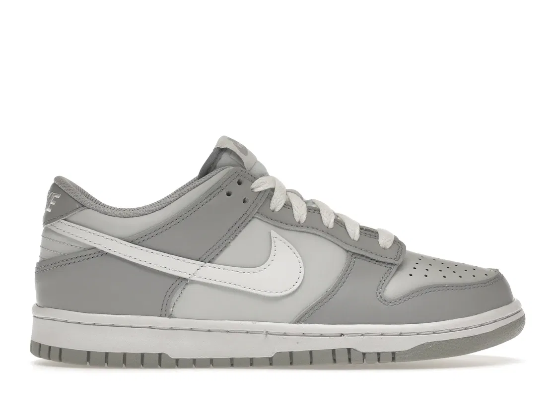 Детские кроссовки Lifestyle с двухцветным дизайном Nike Dunk Low, Pure Platinum/White-Wolf Grey