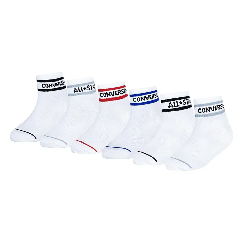 Комплект носков Converse Kids Basic Wordmark Quarter 6 пар, белый