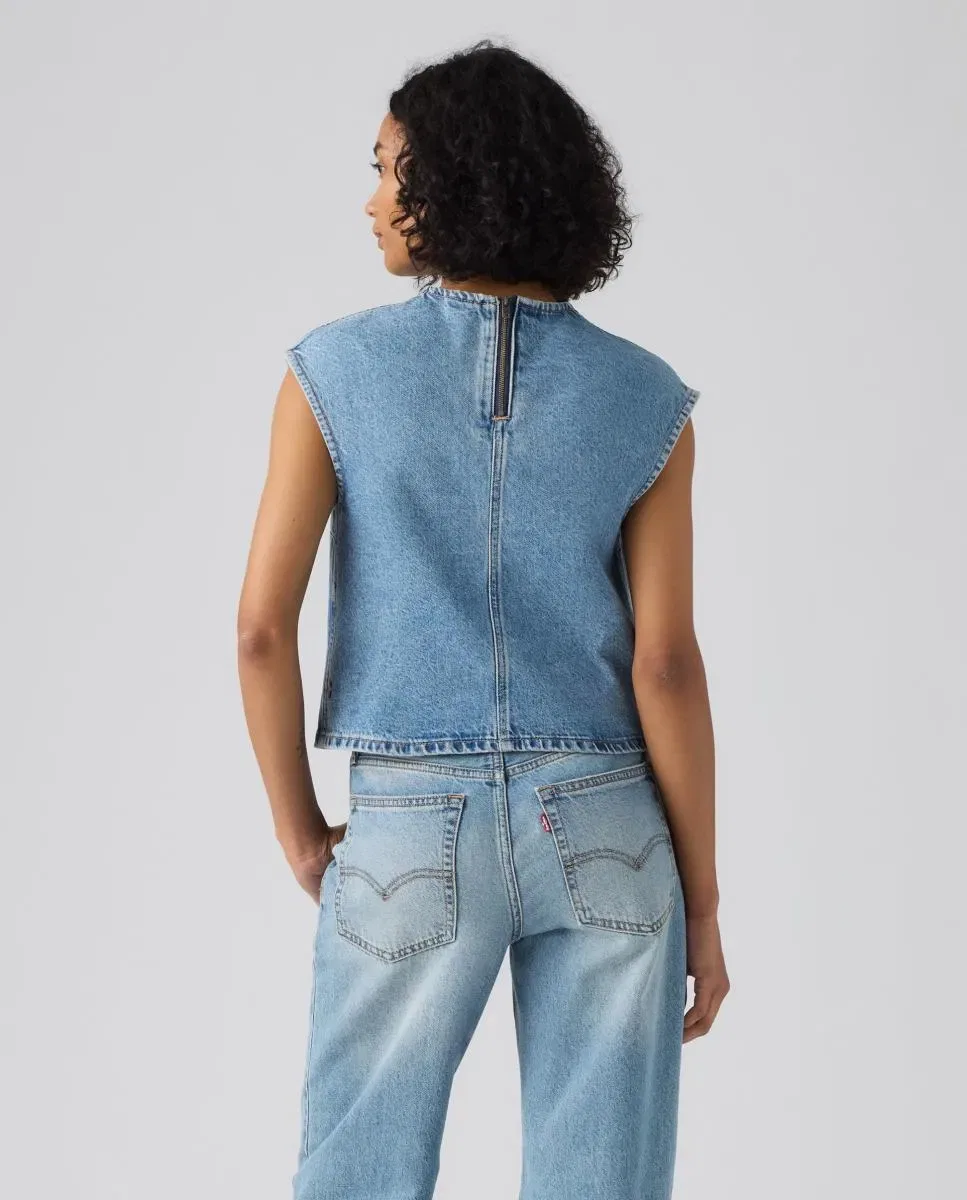 Женская джинсовая рубашка без рукавов Levi's, Azul Claro — фото 2
