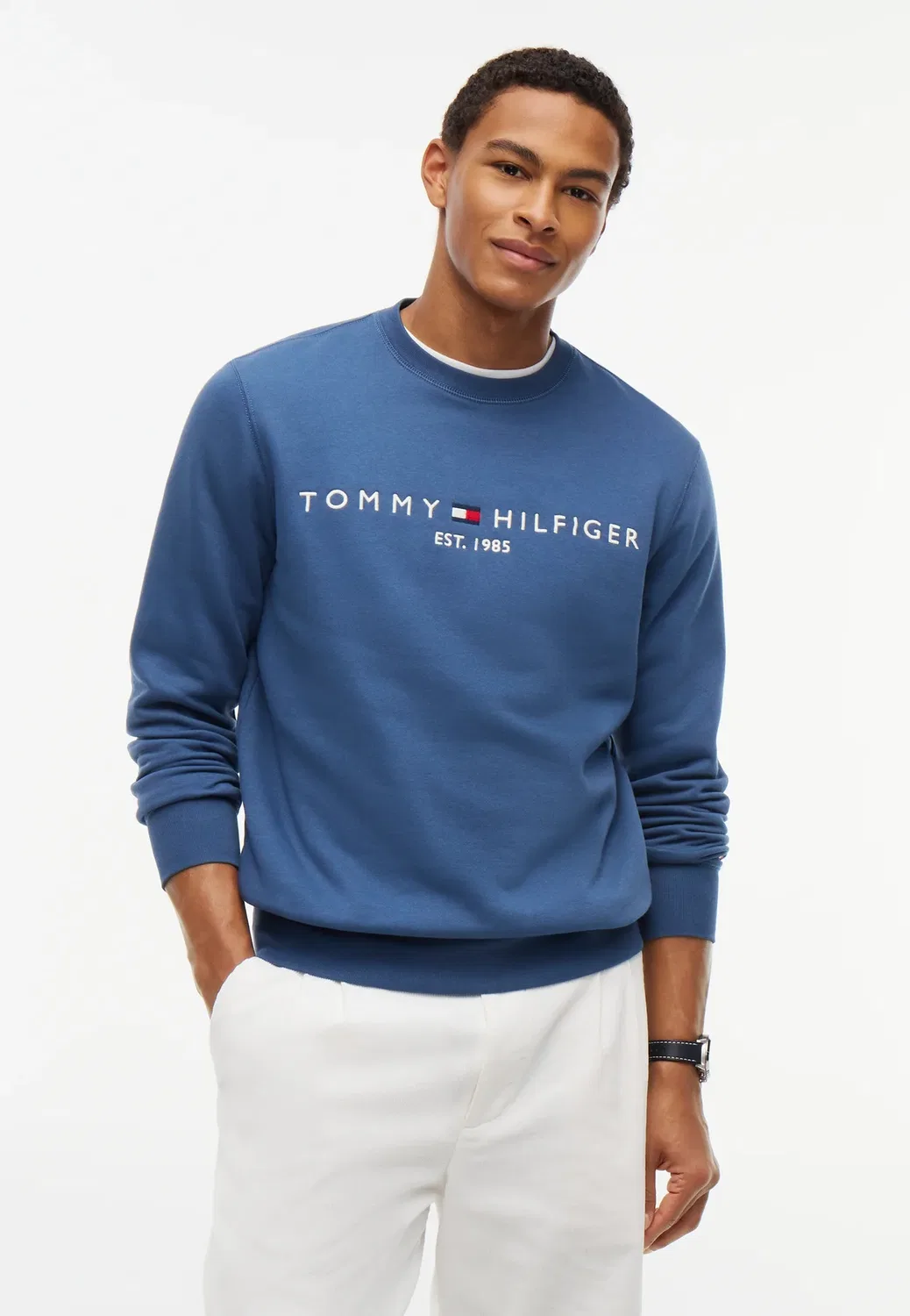 Свитер с высоким воротником и логотипом Tommy Hilfiger, Aegean Sea