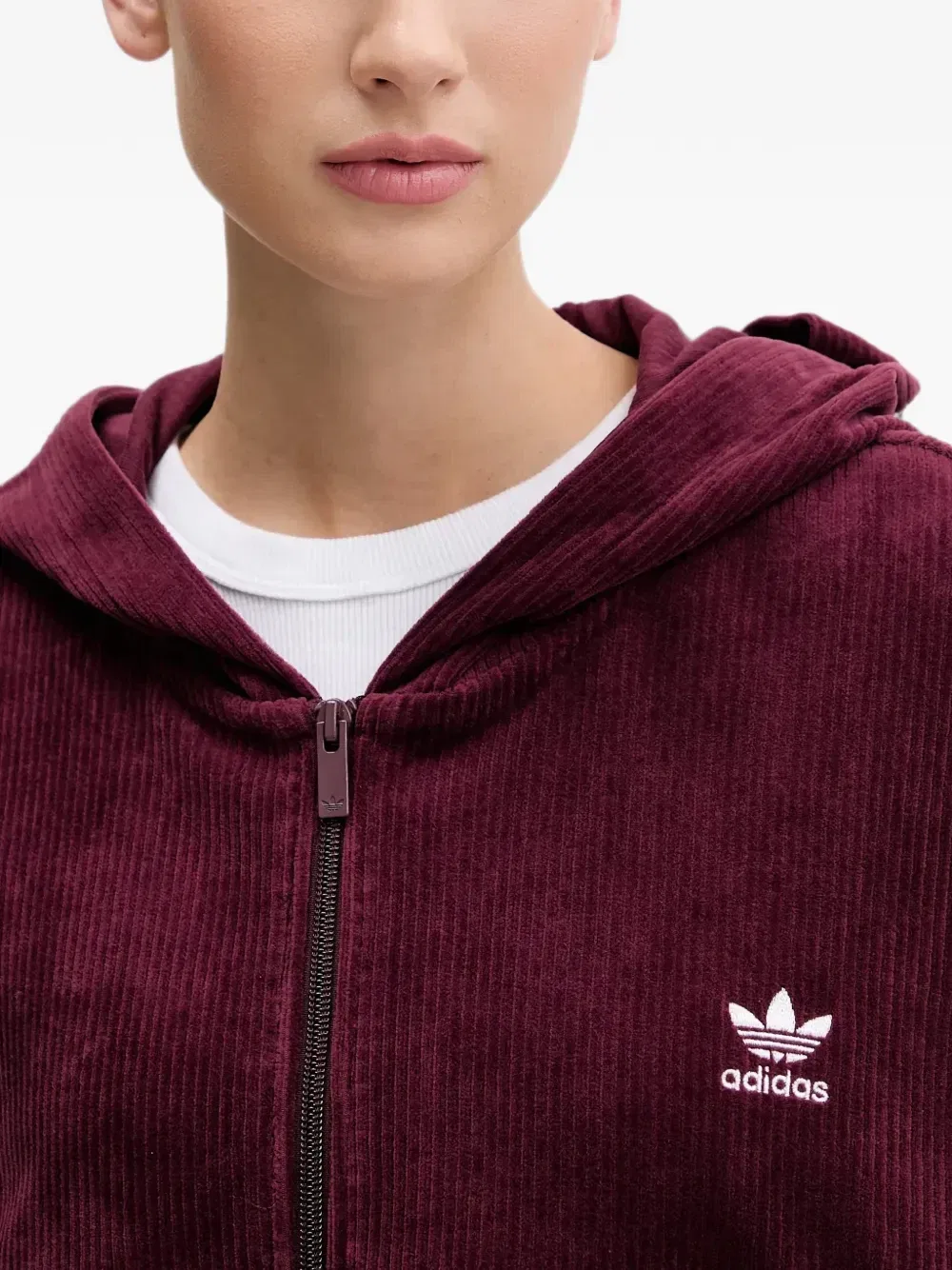 Худи Essentials на молнии Adidas, красный — фото 4