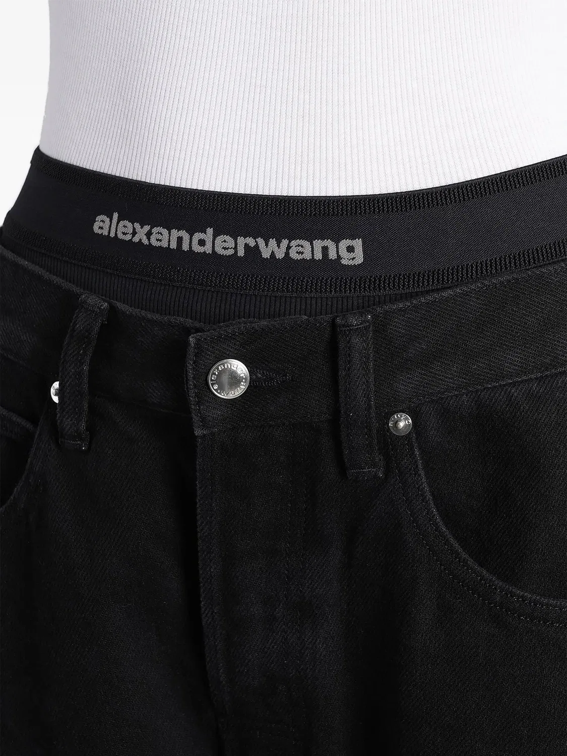 Джинсы с пятью карманами черные Alexander Wang, черный — фото 2