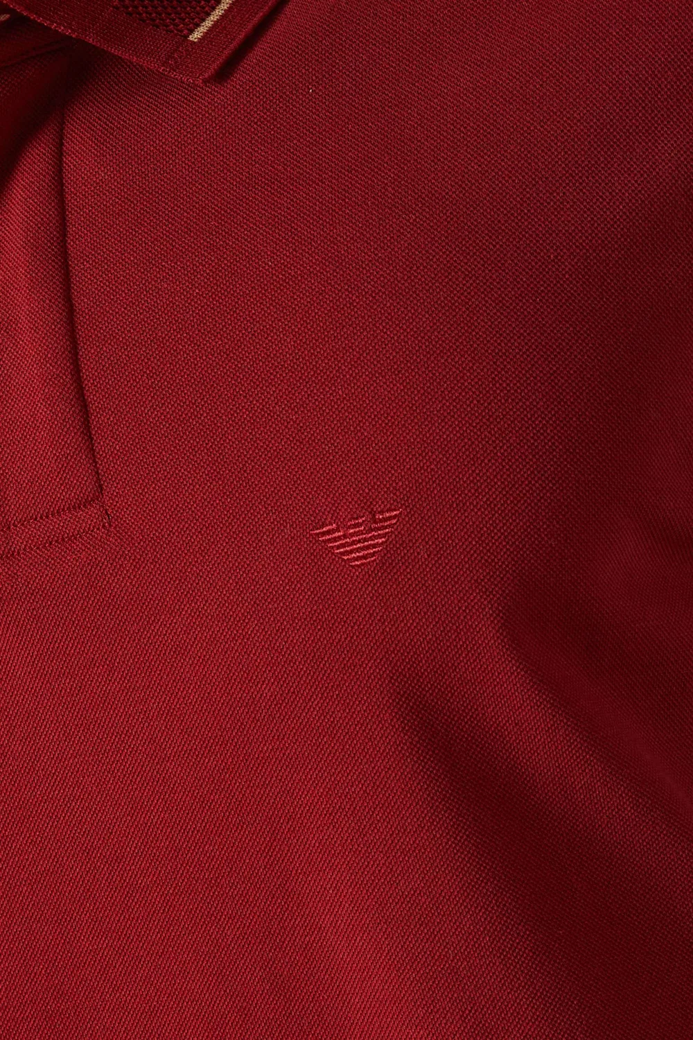 Футболка поло хлопковая Micro Eagle Emporio Armani, красный — фото 4