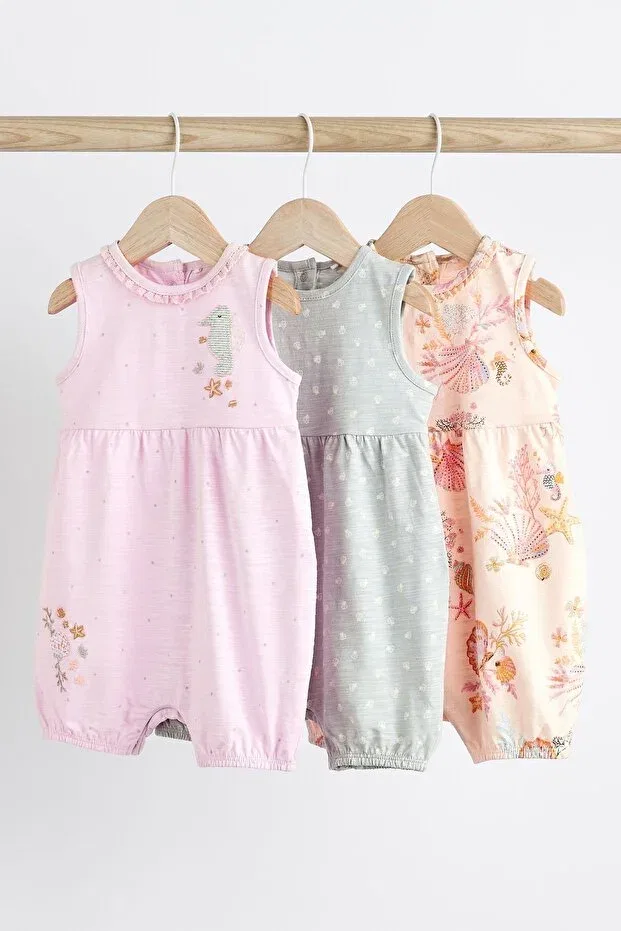Детский комбинезон с коротким рукавом с принтом Next Baby, Pink