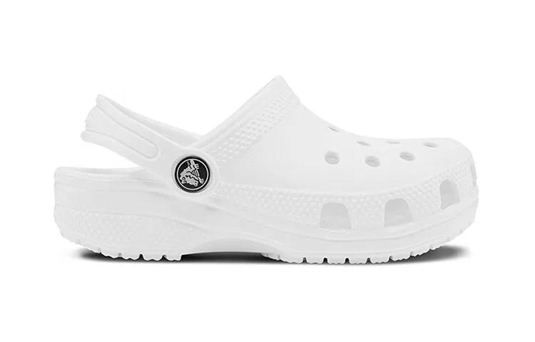 Детские сандалии-клоги с принтом Classic Clog Crocs, White — фото 4