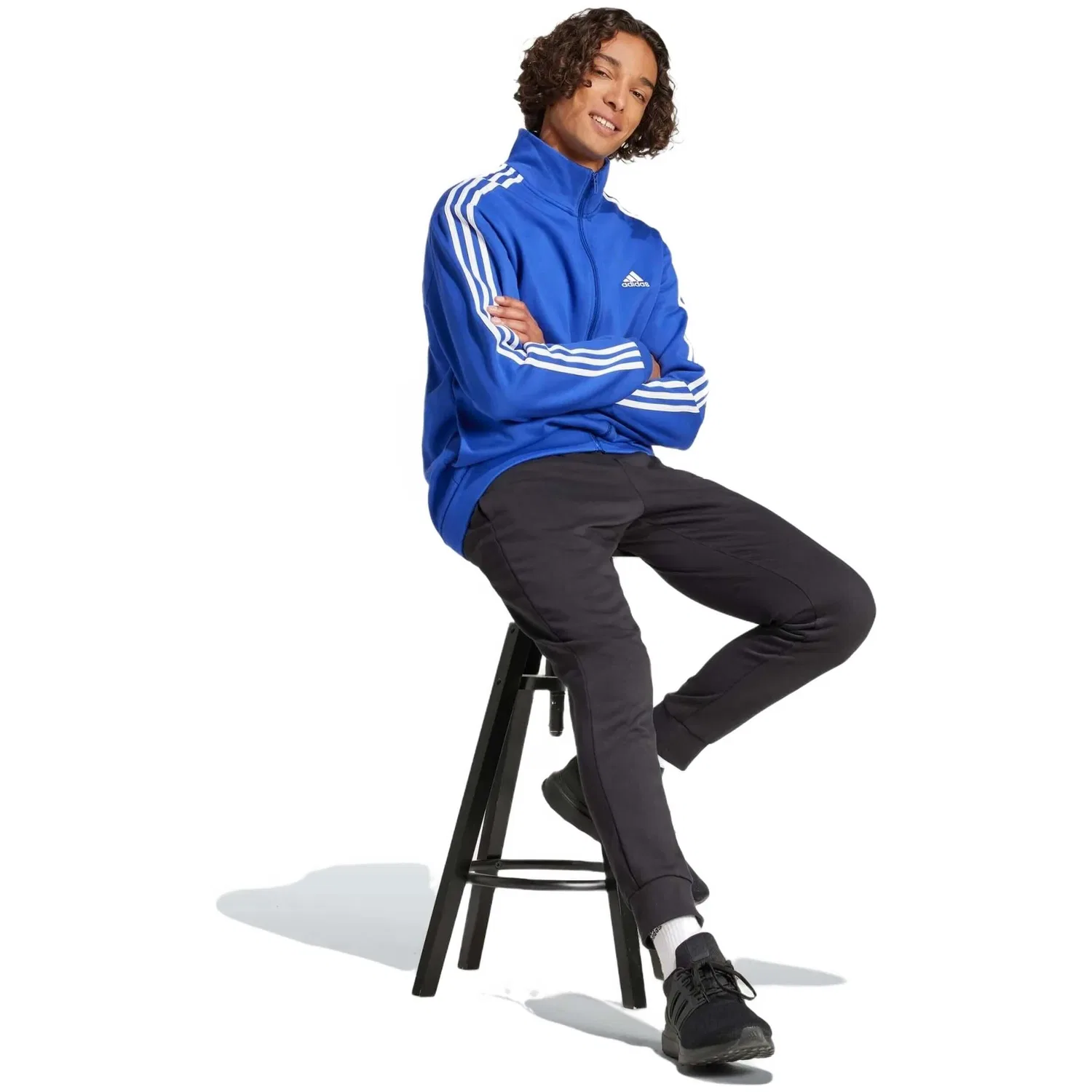 Мужской спортивный костюм с длинным рукавом Basic 3-Streifen Trainingsanzug Adidas, Mediterranes Blau — фото 3