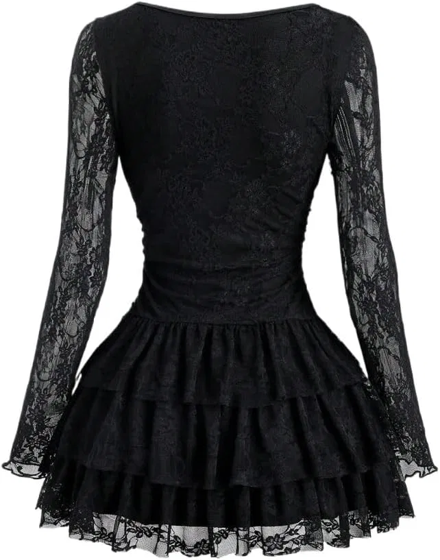 Женское платье с кружевом Bodycon, Black