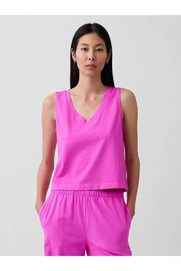 Женский топ-кроп без рукавов Gap, Pink-005