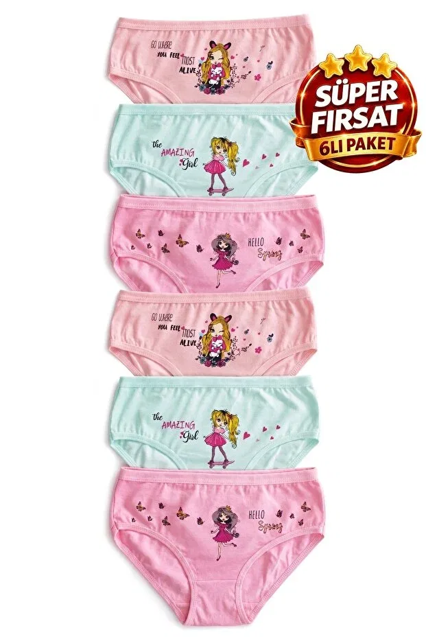Детские трусы для девочек хлопковые 6 шт Öts, Color-3