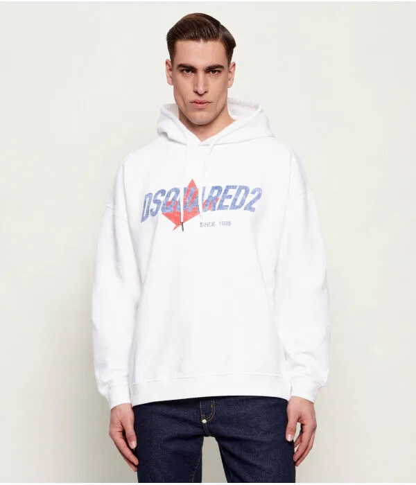 Мужское худи Relaxed Fit Dsquared2, белый
